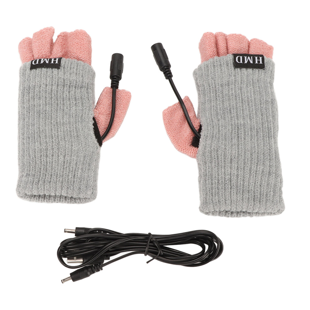 Touchscreen Compatible Heated Gloves Winter Warm Gloves USB Powered Adjustable Temperature Fingerless Gloves for Office Work Skiing Cycling Outdoor