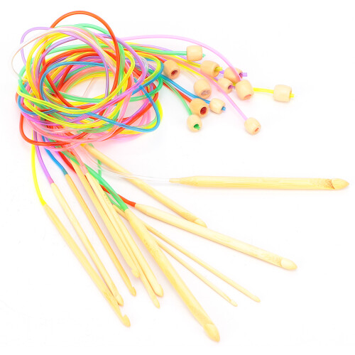 Crafters Delight: Βελόνες μπαμπού για ομαλή ολίσθηση νήματος, Σετ γάντζων βελονάκι από 2