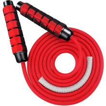 Weighted Jump Rope For Fitness, Aluminum Handle With Adjustable Length, Heavy Polyester Cotton Rope Offers An Unmatched Workout Experience