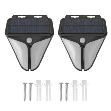 Éclairage de sécurité extérieur, lampes solaires à détecteur de mouvement avec alarme de 129 dB, sans fil et étanches, pour de multiples