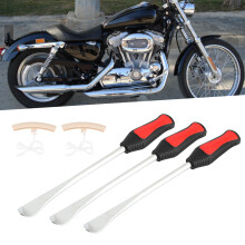 Durable Motorcycle Tire Levers Kit with Rim Protectors & Chrome Finish