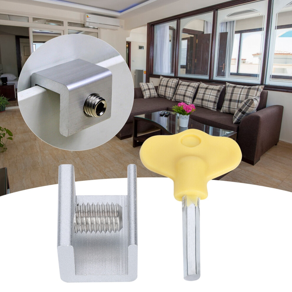 Sliding Window Lock Aluminum Alloy Security Lock Stopper With Keys 3X2.5cm 8281379766076