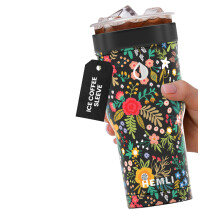 Insulated Iced Coffee Sleeve for 1624oz Cups, Reusable Cold Cup Holder with 12Hour Cold Retention