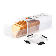 Bread Storage Container with Airtight Silicone Seal and Tray, BPA Large Capacity Bread Box, Black