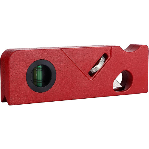 Woodworking Hand Planer with Dual Bubble Level, Adjustable Chamfering Edge Trimming, Red 2