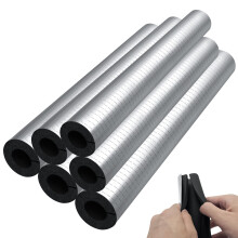 6 Pcs 3/4 Inch SelfAdhesive Pipe Insulation Foam Tube with Aluminum Foil for Outdoor Freeze Protection