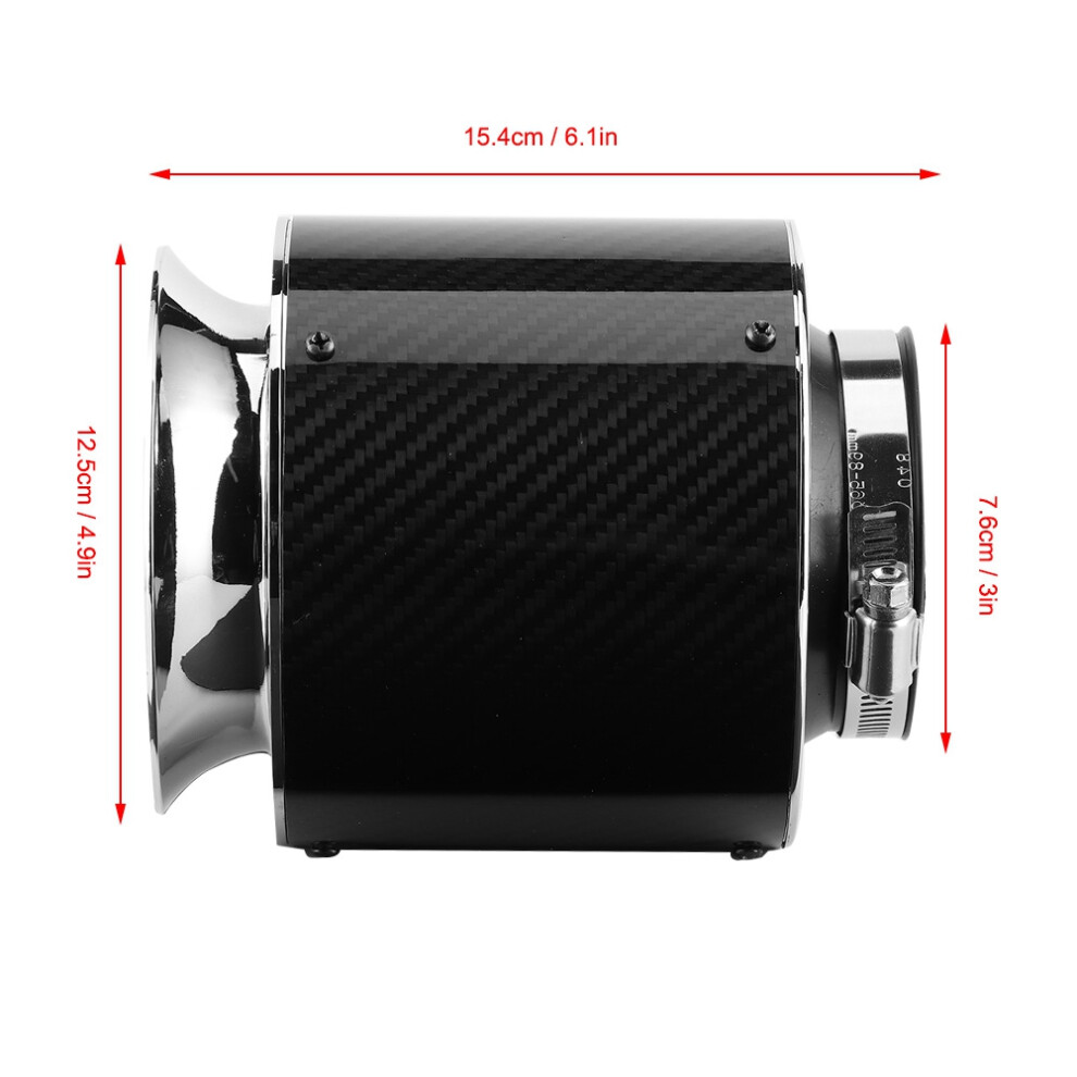 Carbon Fiber Style 76Mm Aluminum Cold Air Intake Kit For Cars & Trucks Blue 4971379767947