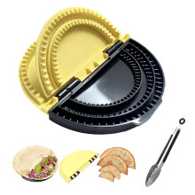 3in1 Tortilla Press and Quesadilla Maker for 6/8/10 Inch Wraps with Cooking Tongs, Dishwasher Safe