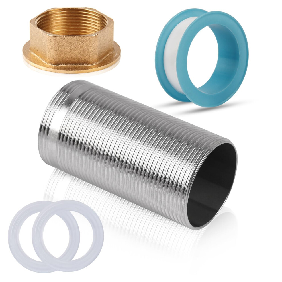 Faucet Extension Shank 3.2 Inch Stainless Steel For Thick Countertops With Nut And Gasket 9199774773492