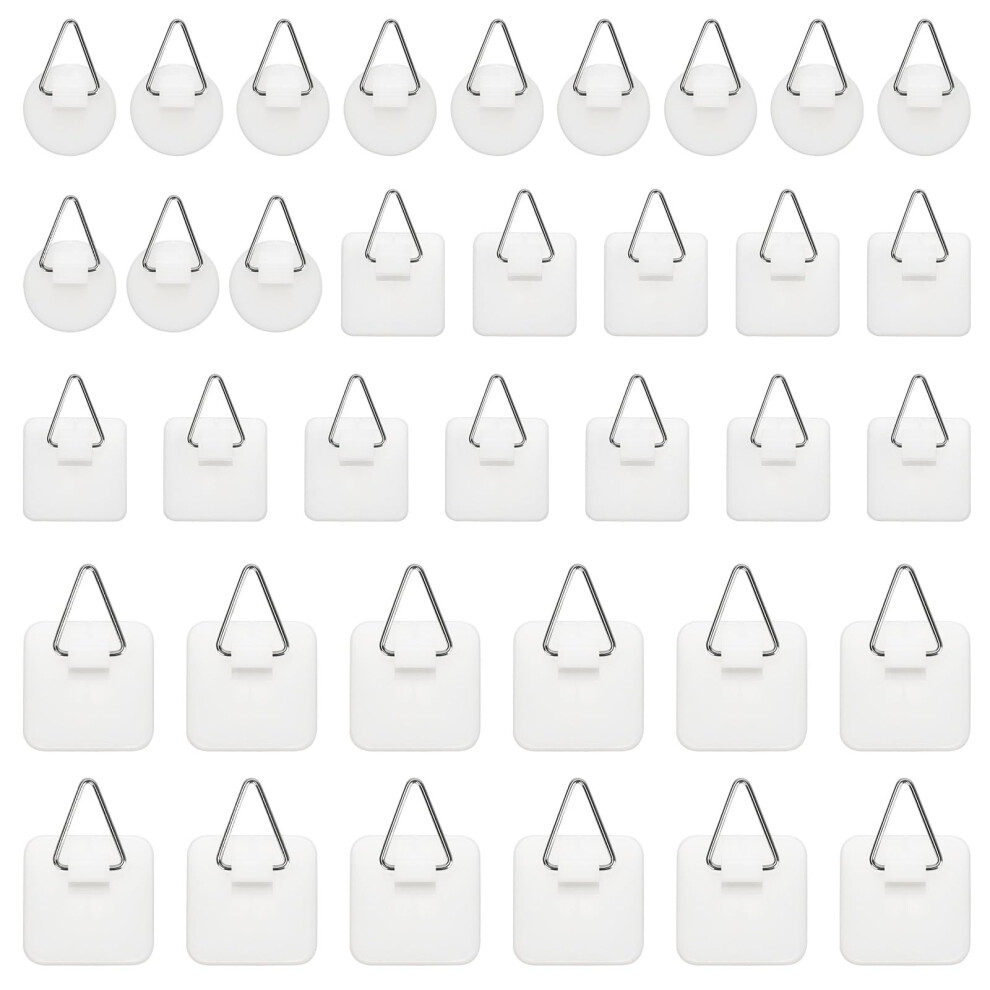 36 Pcs Invisible Adhesive Plate Hangers For Wall, 3 Sizes No Damage Mount, Holds Up To 4 Lbs 9094768002391