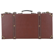 Storage Box, Wooden Antique Suitcase Retro Design Large Capacity Vintage Decor Trunk with Durable Construction, Adjustable Hinge and Antique Charm