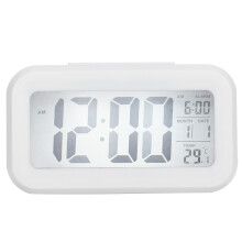 Reloj despertador digital con función de repetición, pantalla de 12/24 horas y alarma extra fuerte, pantalla LCD HD con indicador de temperatura