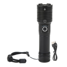 Lanternă super luminoasă, lanternă tactică telescopică cu zoom, protecție impermeabilă IPX4, 5 moduri de iluminare și reîncărcabilă prin