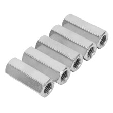 Hex Coupling Nut Threaded Rod Connector Carbon Steel Galvanized Corrosion Resistance Standard Wrenches Sockets For Construction Sites Stainless Steel