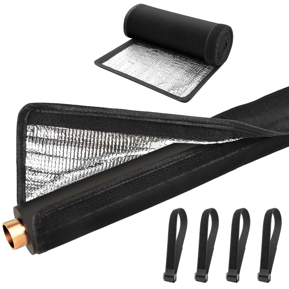 Ac Pipe Insulation Outdoor Wrap Waterproof Hvac Copper Sleeve With Straps, Weatherproof 72X10.2 Inch 9199774774642