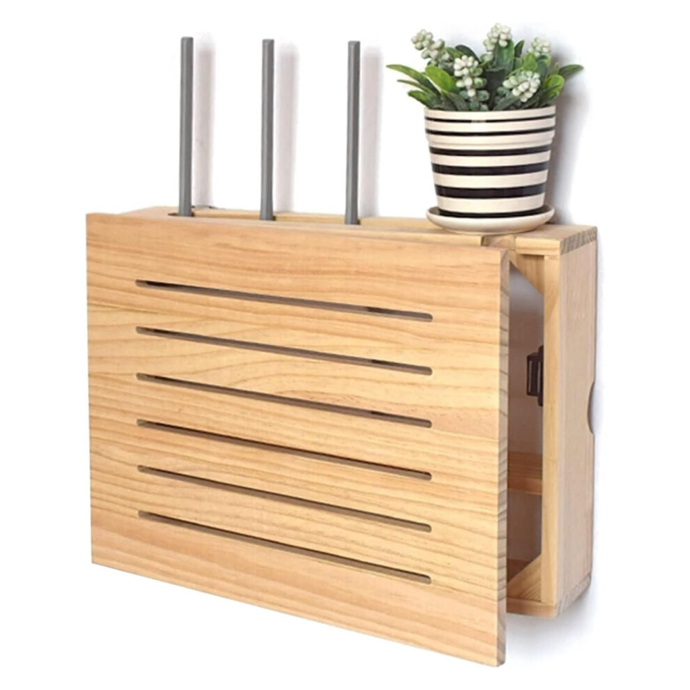 Wifi Router Wall Mount Shelf With Hidden Cable Management And Ventilated Storage Box 39.5X29.5x9.5cm 9094768003398