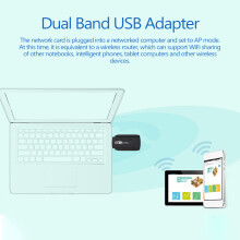 1300Mbps Dual-Band-Wireless-USB-WiFi-Adapter, 81,5*40,5mm, Schwarz