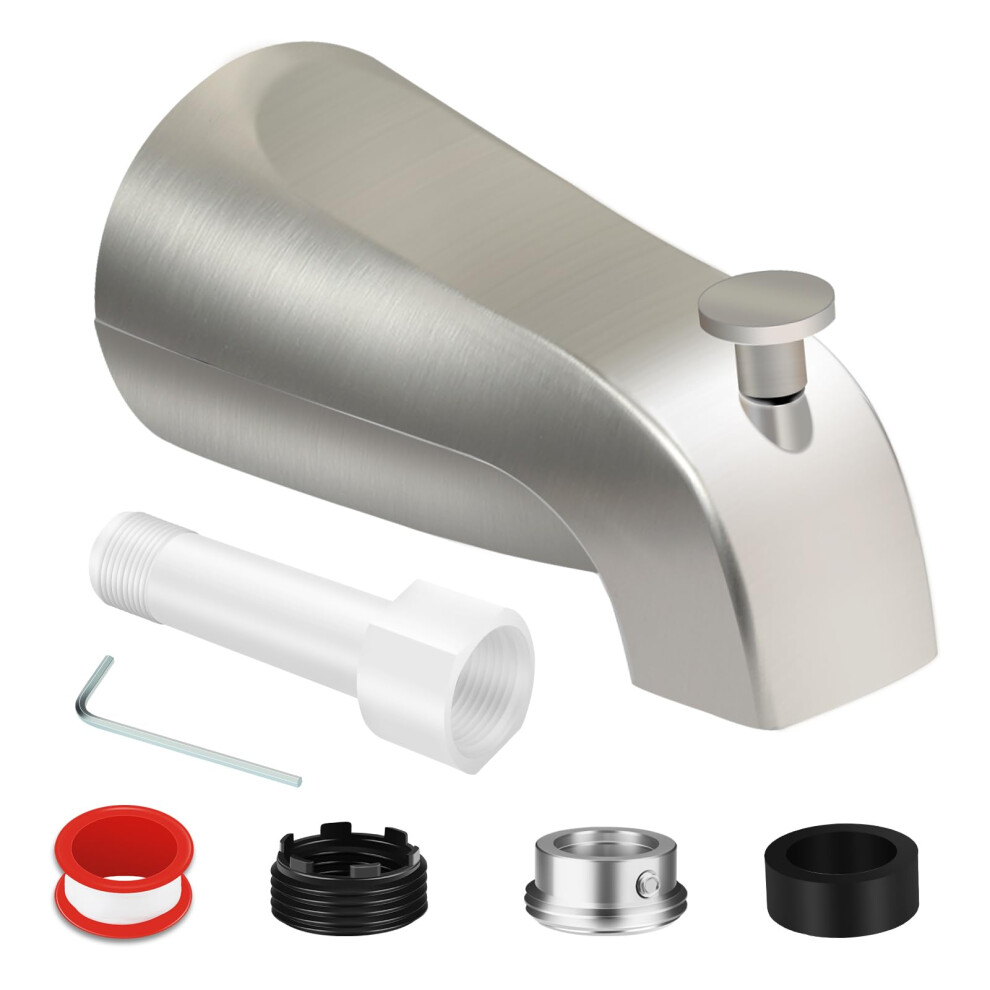 Brushed Nickel Tub Spout With Diverter, Universal Bathtub Faucet For Copper And Ips Pipes 9094768004470