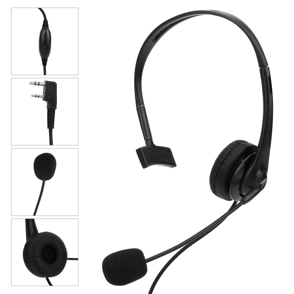 2Pin Walkie Talkie Headset Sponge Earpad Microphone For Two-Way Radios 15Mm Speaker 5031379773702