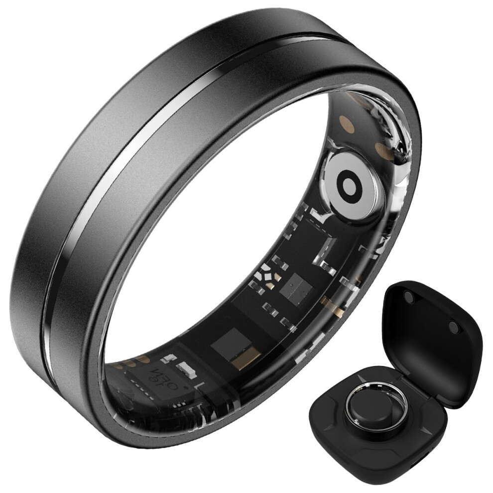Smart Fitness Ring with Heart Rate and Blood Oxygen Monitor, IP68 Waterproof Health Tracker Black #9