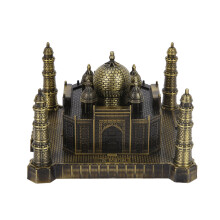 Metallmodell av verdensberømt landemerke, miniatyr-replika av Taj Mahal i metall, verdensberømt landemerke for skrivebordsdekor, materiale av høy