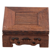 Square Teapot Base, Solid Wood Vase Decoration For Home Office, Traditional Craft With Clear Texture, 3"X3"