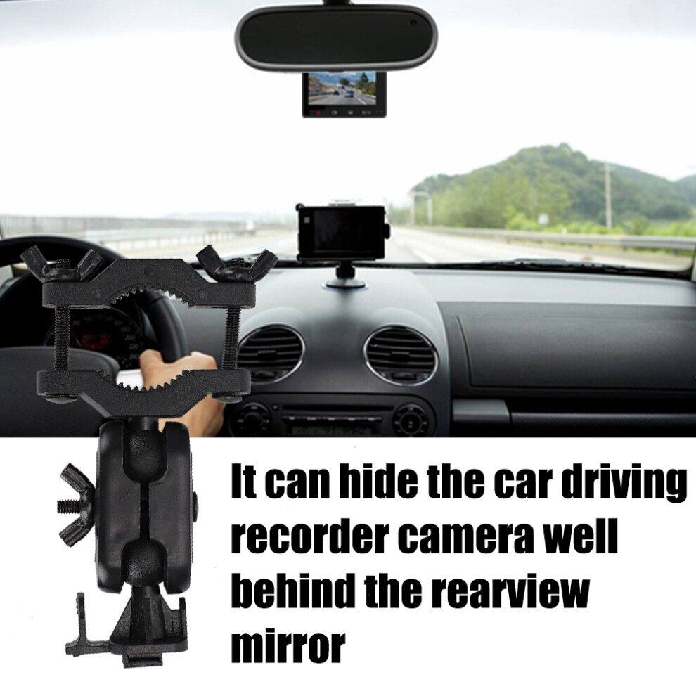 Car Camera Mount For Rearview Mirror 360 Degree Rotating Bracket Plastic Black 4901382886359