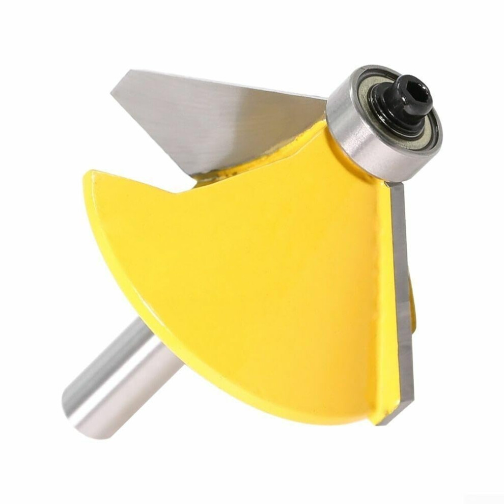 Carbide Tipped Chamfer & Bevel Edging Router Bit For Woodworking 8mm Shank 45 Degree 2 Flutes