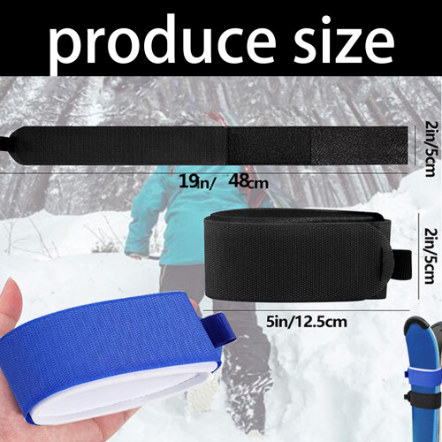 2Pcs Winter Ski Strap Fasteners Tape Protector Pad for-Blue 2