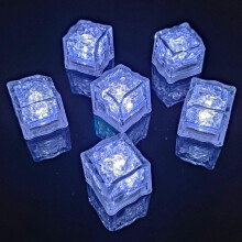 48 Pack White LED Ice Cubes Liquid Activated Glow for Drinks Cocktails Parties and Weddings