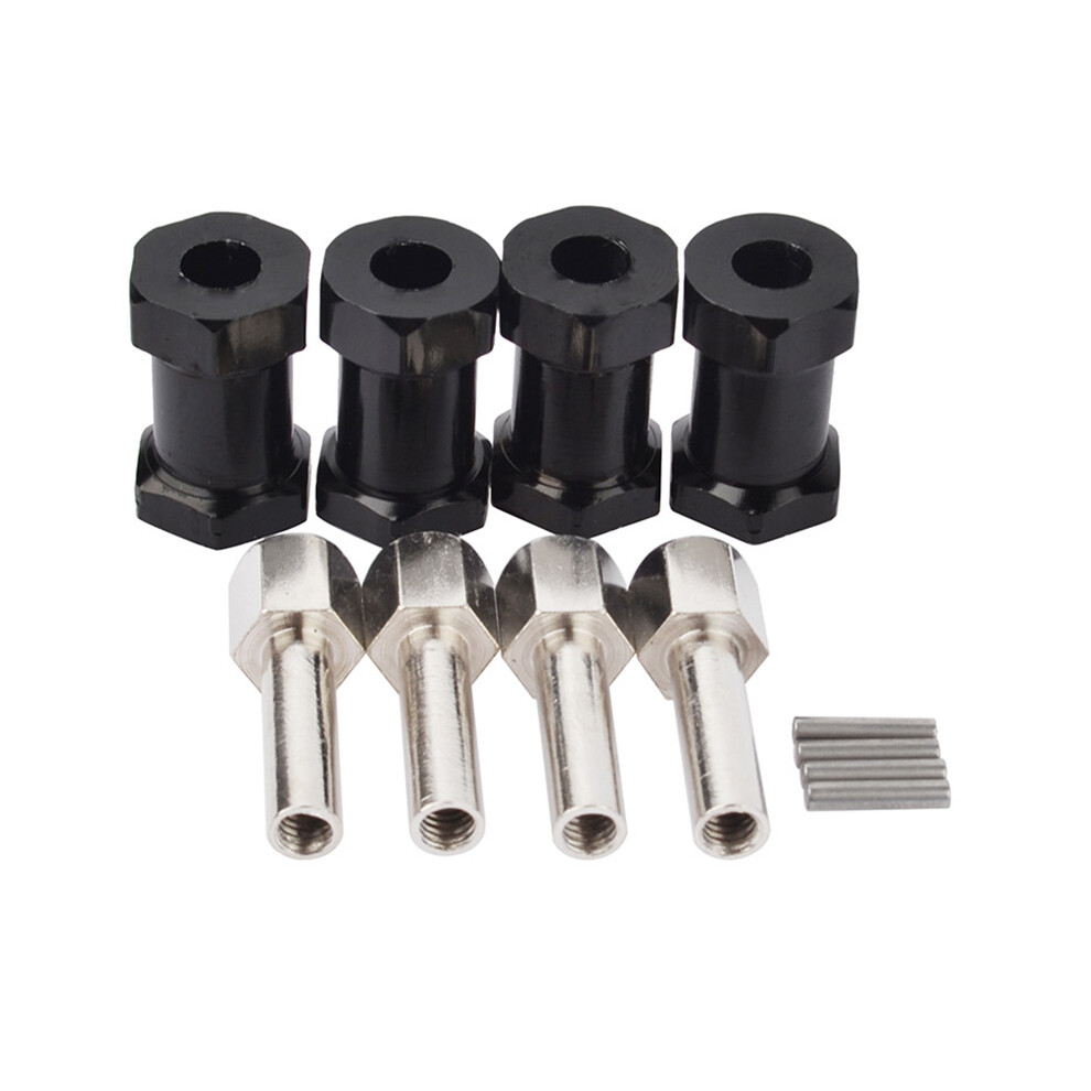 4Pcs Aluminum Rc Car 12Mm Hex Wheel Hub Drive Adaptor Extension Combiner Coupler For 1/10 Rc Crawler Axial Scx10 D90, 20Mm Black 6031922938908