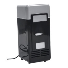 USB Mini Fridge with Dual Cooling and Warming, USB Powered Beverage Cooler for Desk and Travel