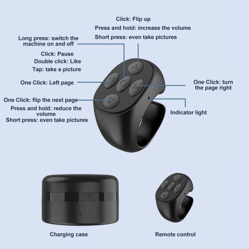 Universal Bluetooth 5.3 Page Turner & Remote Controller Ring 2
