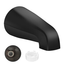 Bathtub Spout Replacement Without Diverter, 5 Inch Matte Black Tub Faucet Spout with Adapter