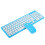 Wireless Keyboard Mouse Set for Office & Gaming, 370x126mm Pink/Blue 6