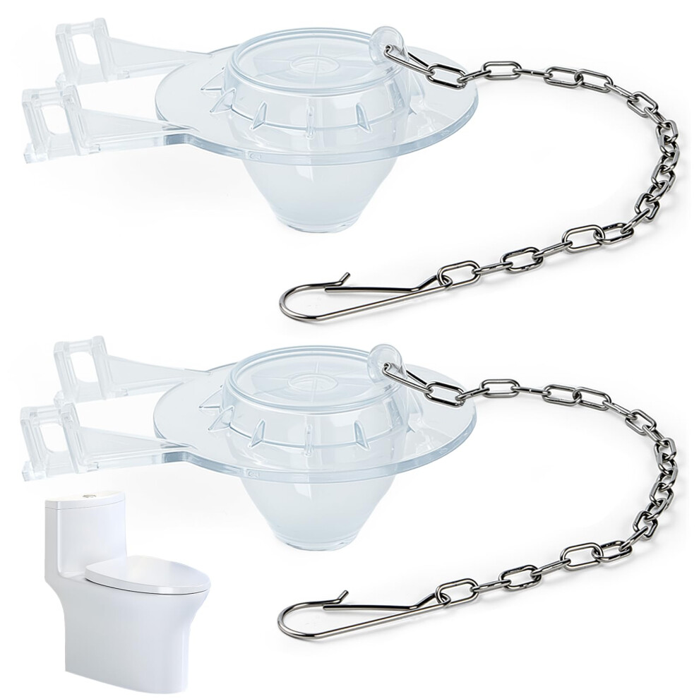 2 Pack 2 Inch Toilet Flapper Replacement Kit Universal Leak Stopper With Durable Silicone Seal And Stainless Chain 9187378995167
