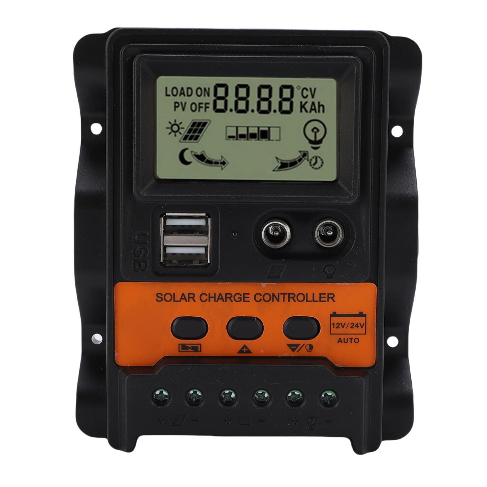 30A Solar Charge Controller 12V 24V Pwm With Dual Usb Ports Battery Regulator For Rv Boat Outdoor 9199774778701
