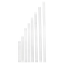 Agulhas flexíveis para miçangas, ideais para artesãos. Fabricadas em aço resistente, versáteis e compatíveis com diversos materiais, perfeitas