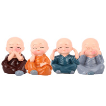 Lyckofigur med kulturellt djup, Speak No Evil Do No Evil Statykollektion i hartsmaterial, Heminredning för bilar Söta munkfigurer för kontor och