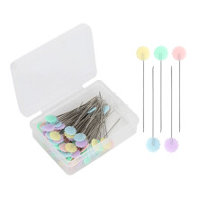 Quilting Pins for Sewing Supplies, Stainless Steel Straight Pins with Flat Head Sewing Pins Design, Colored Head Pins for Craft and Dressmaker Use,