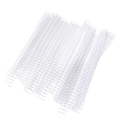 Spiral Binding Coils for Office Use, 34 Double Loops Double Loop Wire Binding Spine Cuttable Reusable Plastic Spiral Binding Coils, 3:1 Pitch Binding 1