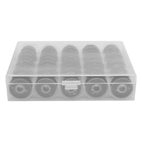 Sewing Machine Accessories for Embroidery and Sewing Machine, Prewound Bobbin Thread with Smooth Polyester High Tenacity, Clear Storage Plastic Case D