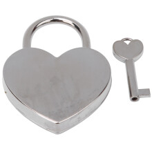 Metalen slot voor sieradendoos, klein hangslot met sleutel, hartvormig hangslot voor veilige opslag, antiek hangslot met vintage afwerking voor