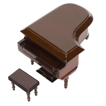 Dekoratives Mini-Klaviermodell mit Hocker, wunderschöne Melodie, Spieluhrfunktion, Miniatur-Holzklavier für Zuhause und Büro, vielseitig einsetzbar
