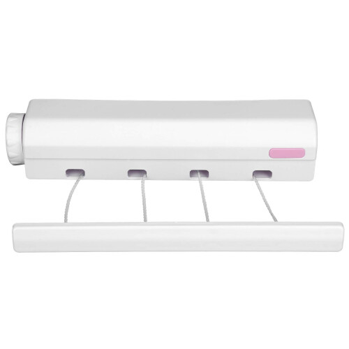 Retractable Wall Mounted Clothesline 4 Ropes Adjustable Indoor Outdoor Space Saving Drying Rack