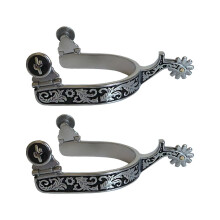 Horse Spurs Two Piece Metal Western Spurs Rust Finish For Equestrians Competition Black Boots Compatible