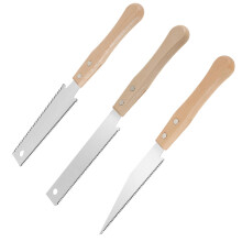 12 Inch Japanese Pull Saw Set with Precision Carbon Steel Blades, 3 Piece Ergonomic Hardwood Handle for Wood Cutting