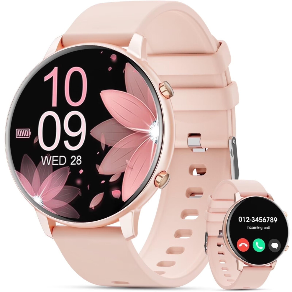 Smart Watch For Android And Iphone With Bluetooth Calling, Ip67 Waterproof, Fitness Tracker, Pink 9199774779760
