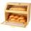 Bamboo Bread Box Double Layer Extra Large Wooden Countertop Bread Storage Bin Organizer 4