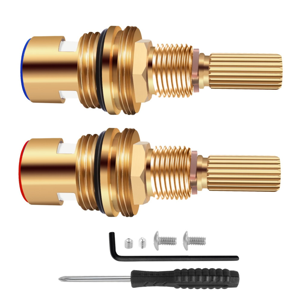 Rice 1-001 And Rice 1-002 Ceramic Valve Set, Spare Hot Warm Widespread Cartridge And Cold Common Cartridge, Rice Structure (Rice 1-001 And Rice 1-002) 9094768007907
